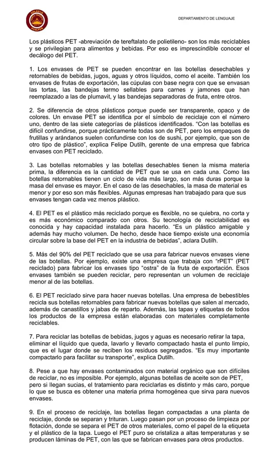 Guía de comprensión 8° básico