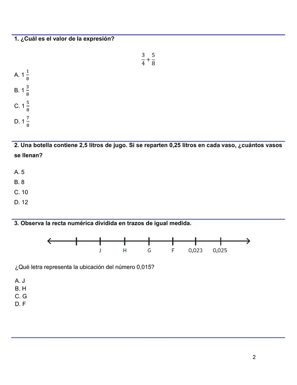 ENSAYO SIMCE 3 MATEMÁTICA 6°