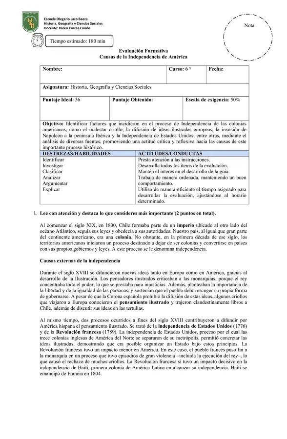 Causas de la independencia de América 
