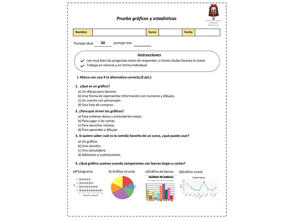 Prueba de Gráficos y Estadísticas – Matemática