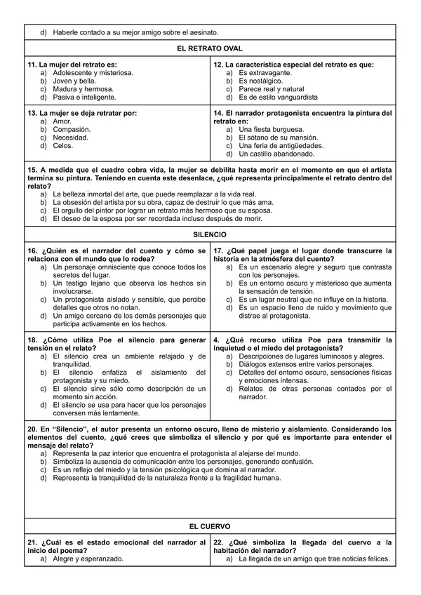 Evaluación Plan lector "Narraciones extraordinarias" 7mo Básico