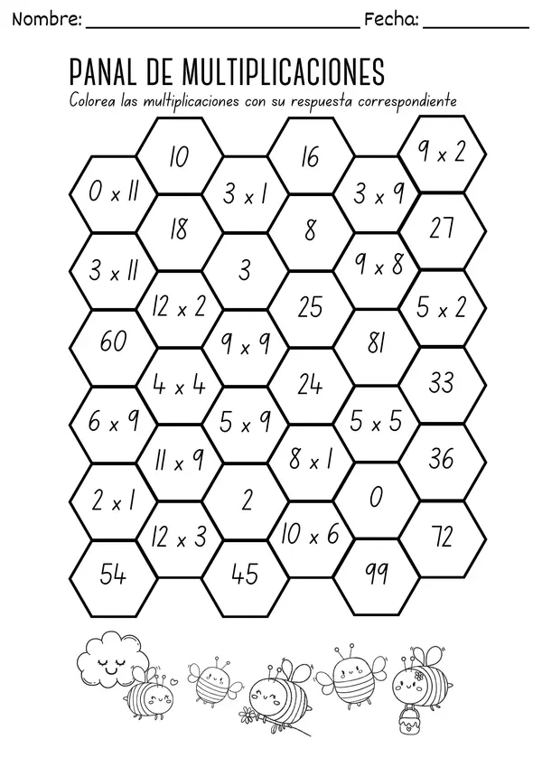 Divertidas Fichas de Multiplicación para Colorear y Aprender