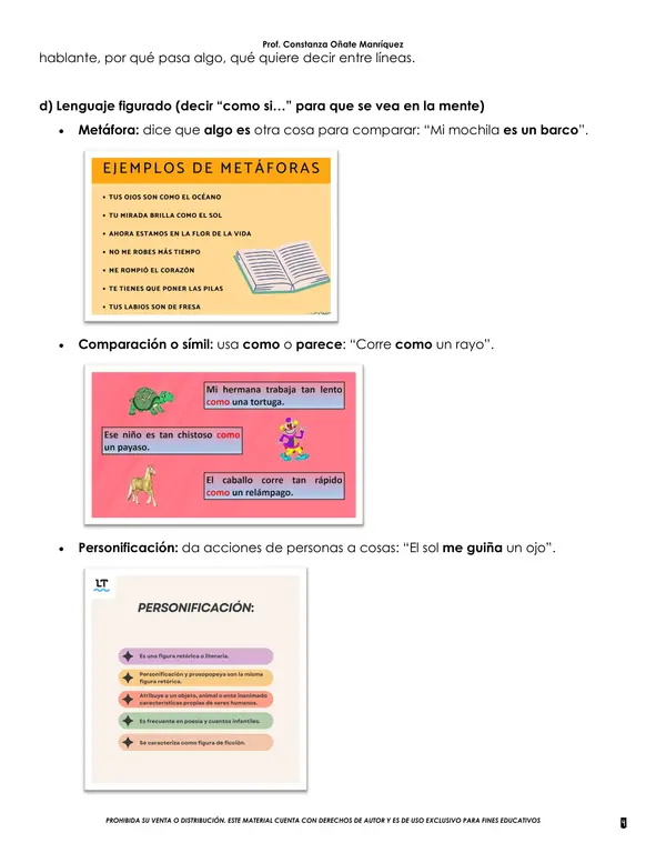 Resumen contenidos de lenguaje 3 Básico