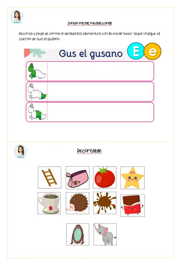 Guía de trabajo vocales "A-E-I-O-U"