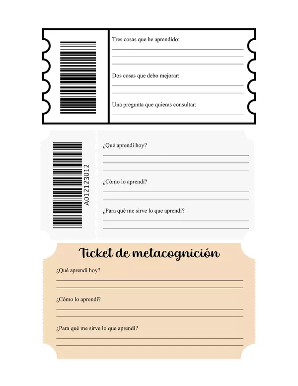 Tickets de salida y metacognición