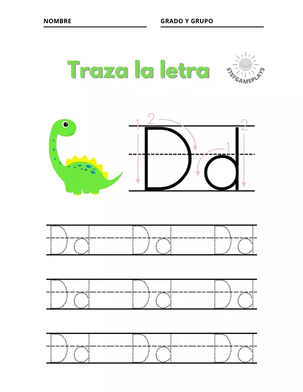 Traza la letra D