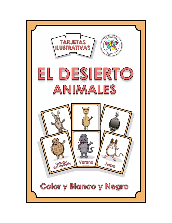 Tarjetas Ilustrativas Animales Desierto Español Recortar Color
