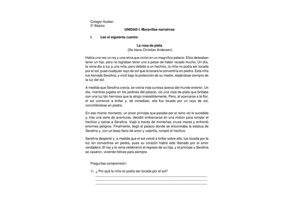 Guía género narrativo, estructura del cuento
