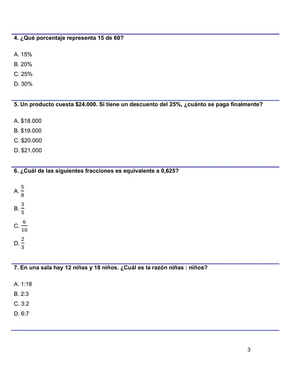 ENSAYO SIMCE 3 MATEMÁTICA 6°