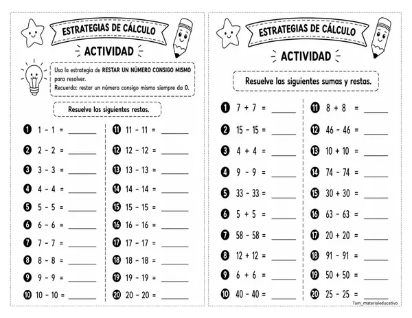 Estrategias de cálculo mental 2º Basico