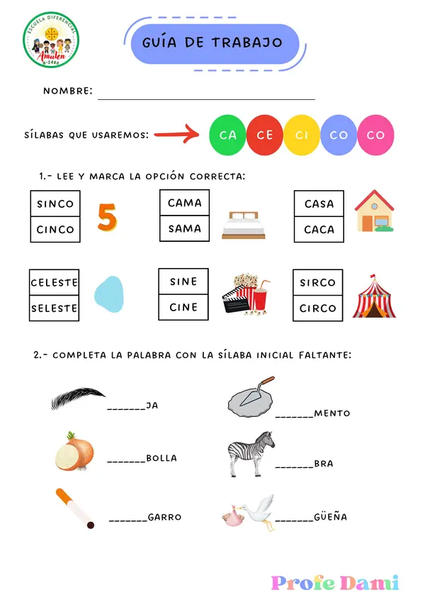GUÍA LECCIÓN COCINA - VASO - HIJO - MUÑECA