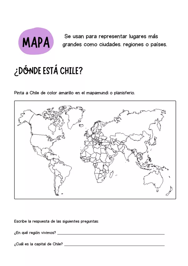Guía repaso U3: Conociendo Chile (1º básico)