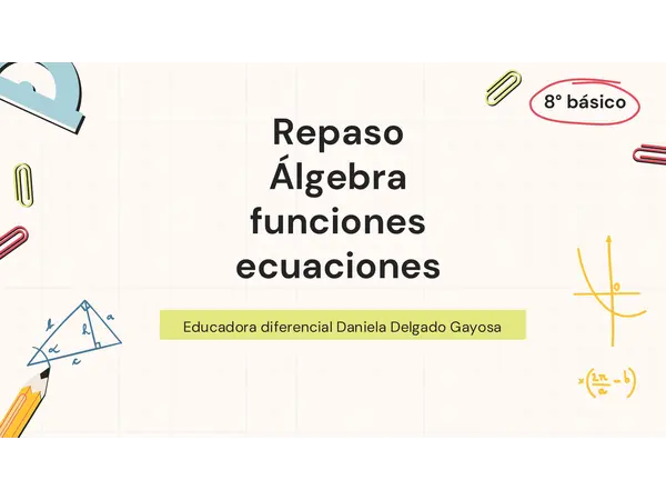 Repaso Álgebra, funciones y ecuaciones 