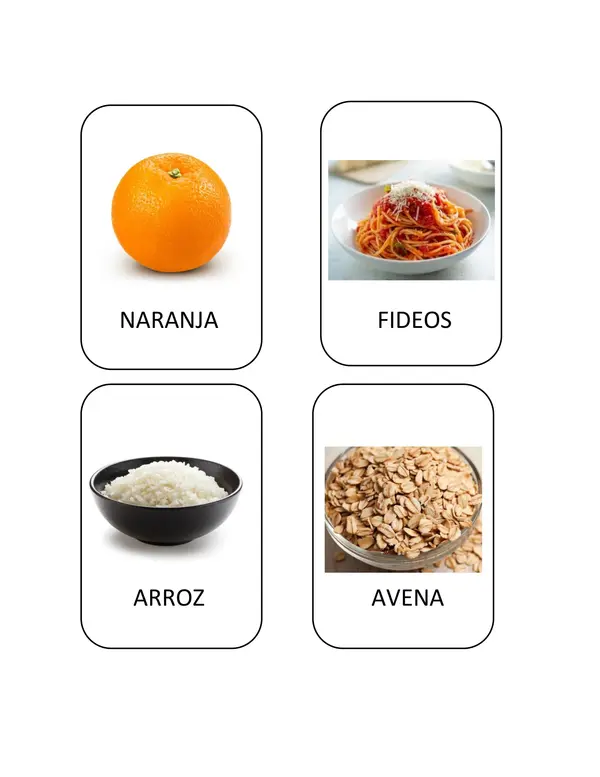 Memorice alimentos