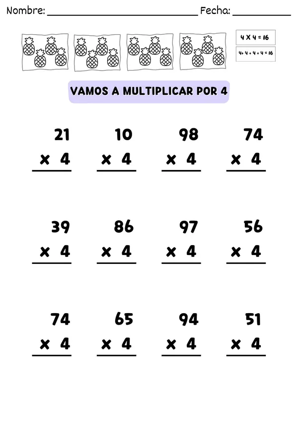 Divertidas Fichas de Multiplicación para Colorear y Aprender