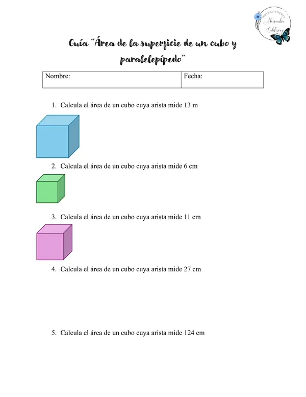 Área de la superficie de cubos y paralelepípedos