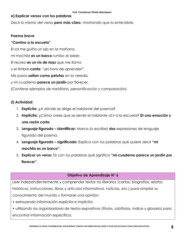 Resumen contenidos de lenguaje 3 Básico