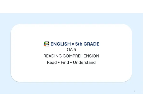 OA 05 5° Básico Inglés
