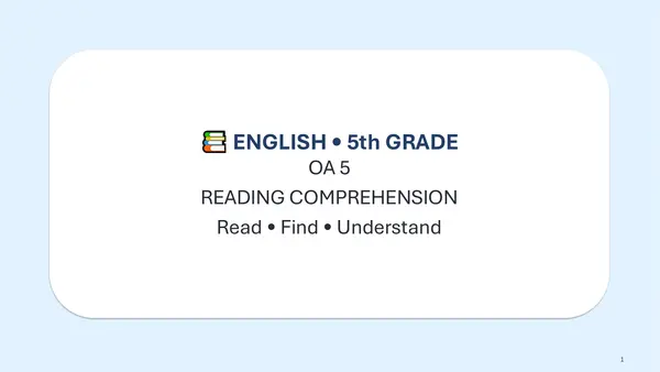 OA 05 5° Básico Inglés