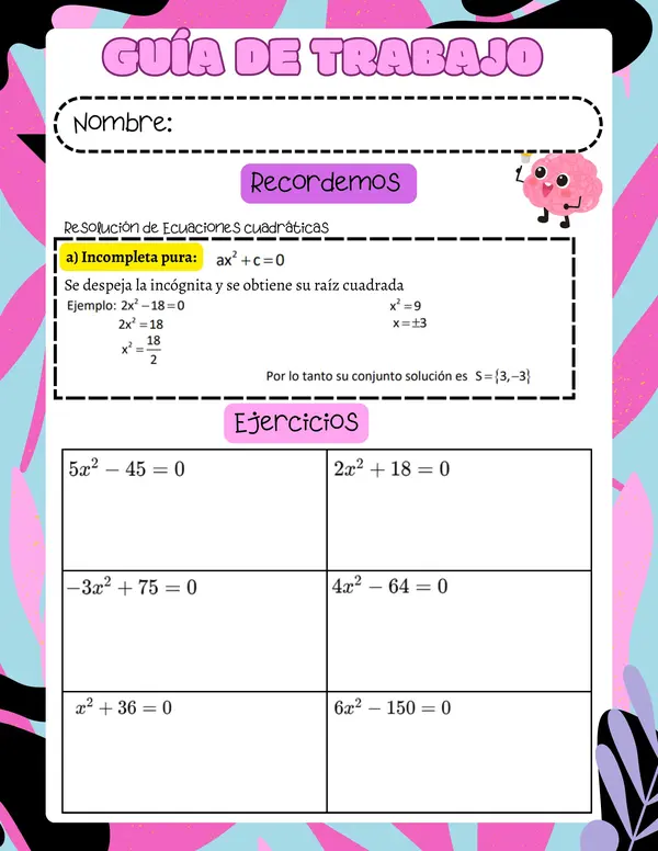 ECUACIONES CUADRÁTICAS 