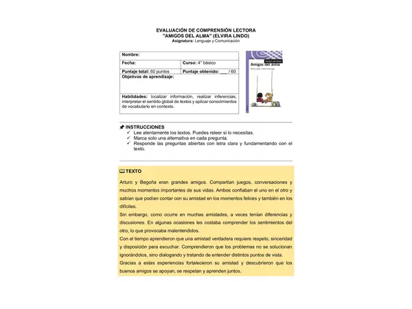 Prueba del libro "AMIGOS DEL ALMA" (ELVIRA LINDO)