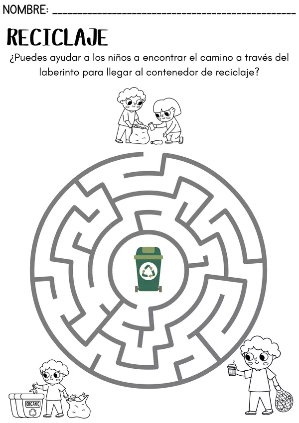 "Fichas Eco-Divertidas: ¡Recicla y Aprende!"