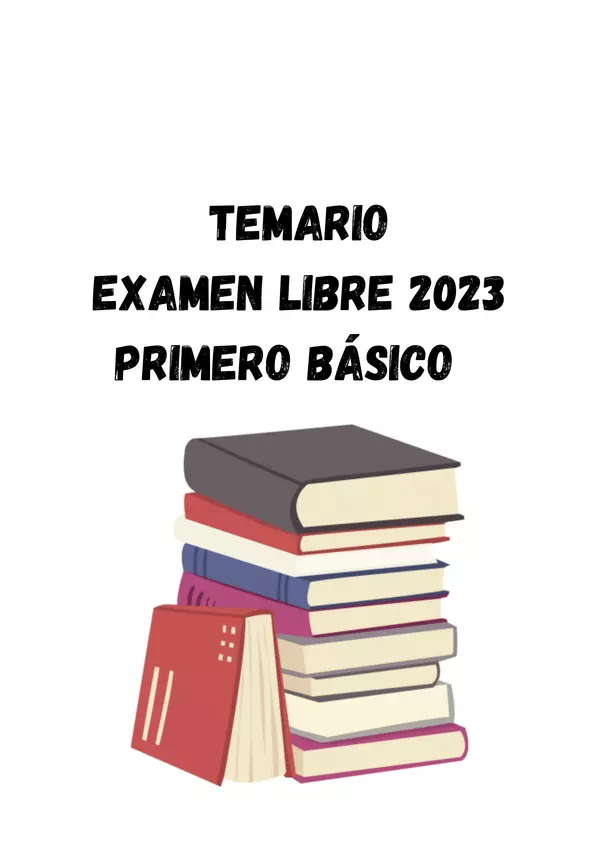 Temario 1ro Básico Exámenes Libres 2023