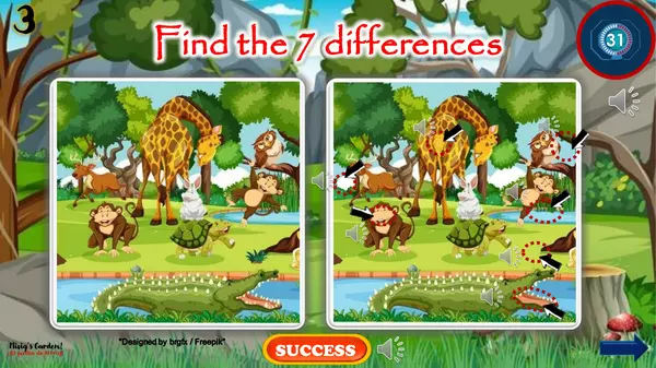 GAME: FINDING THE DIFFERENCES (wild animals)