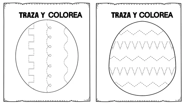 Actividad "Traza y colorea huevitos 1° año básico