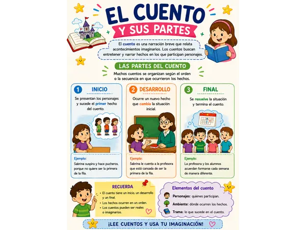 AFICHE DEL CUENTO Y SUS PARTES