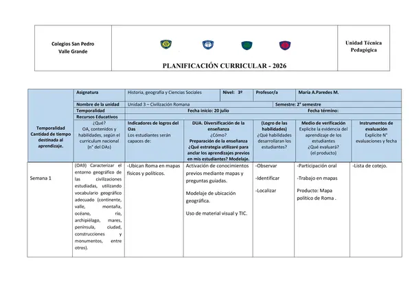 Red de Contenidos Historia y geografía Unidad 3