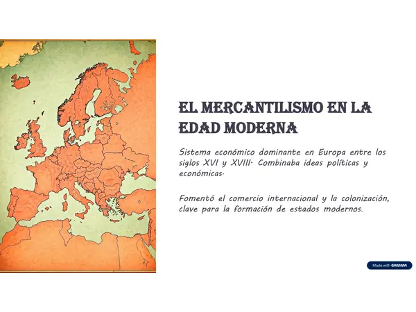 Mercantilismo en la edad moderna 