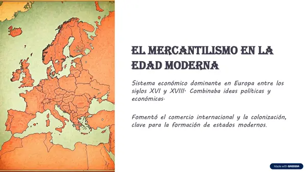Mercantilismo en la edad moderna 