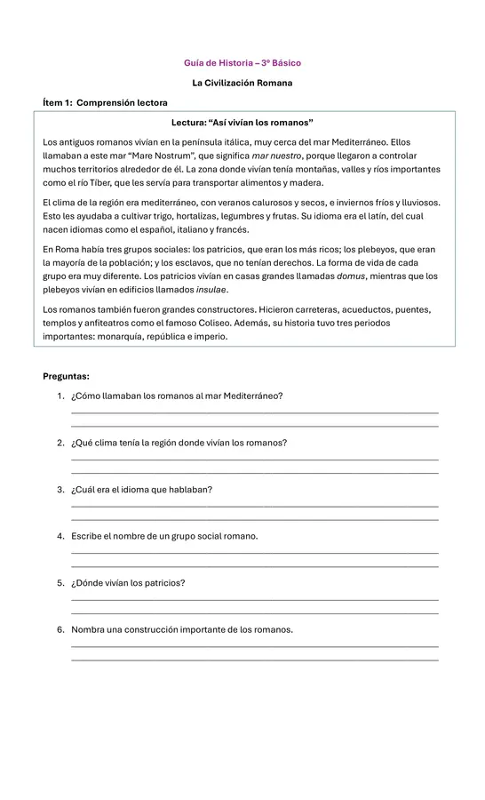 La civilizacion romana 
