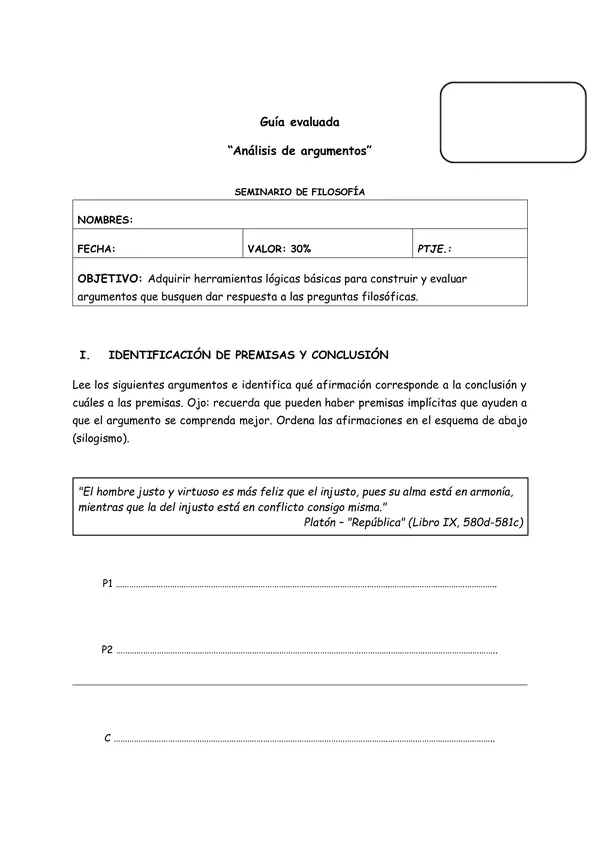 GUÍA LÓGICA Y ARGUMENTACIÓN