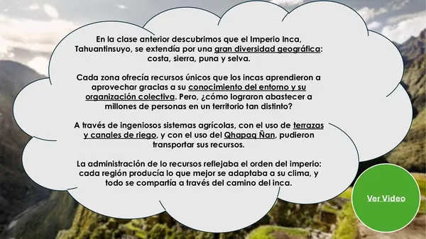  Alimentación, agricultura y recursos naturales en el Imperio Inca