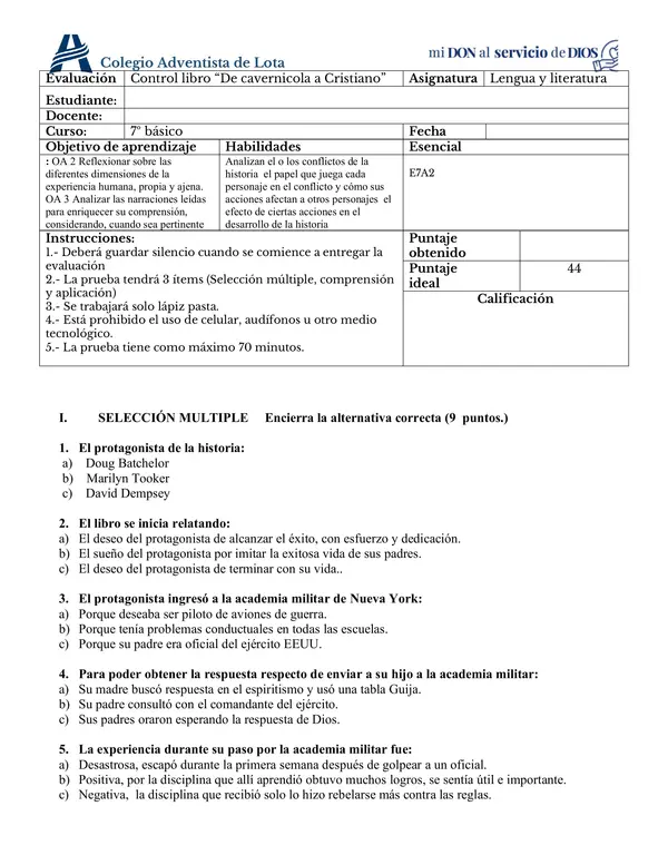 Adecuación " De cavernícola a cristiano"