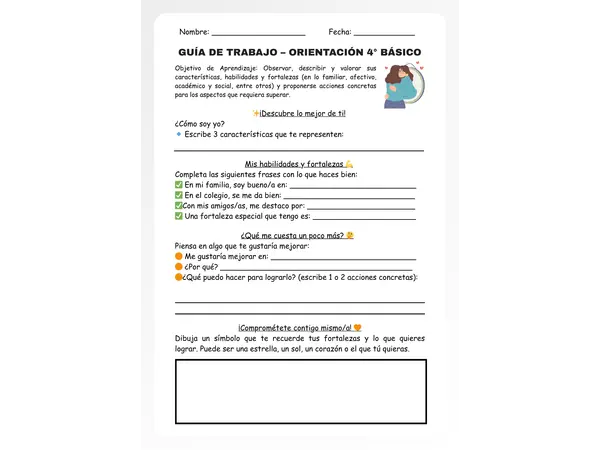 Guía de trabajo: “Descubro mis habilidades y fortalezas” – Orientación 4° básico
