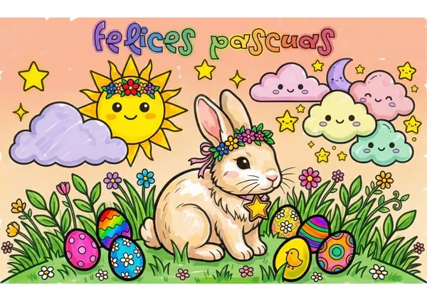 Mural Gigante de Pascua: Recurso Colaborativo para Colorear (Formato Mosaico)