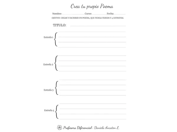 FICHA DE ESCRITURA DE POEMAS