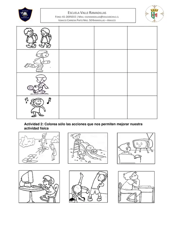 Guía de aprendizaje Beneficios de la actividad física 1° y 2° Básico Ciencias Naturales