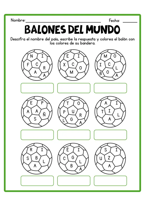 Ficha balones del mundo