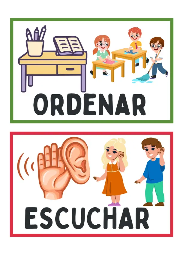 Apoyos visuales de instrucciones para las clases