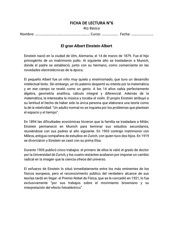 SIMCE- Comprensión lectora 4to (2 fichas)