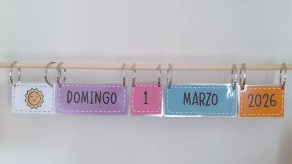 Calendario rotativo para pizarra. 