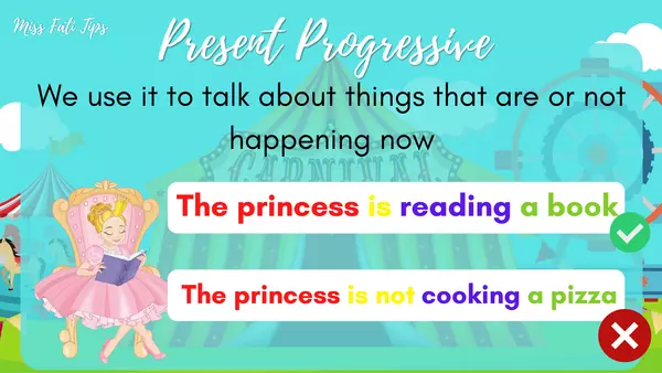 Presentación "Present progressive (continuous) (Explicación, actividades y juegos)
