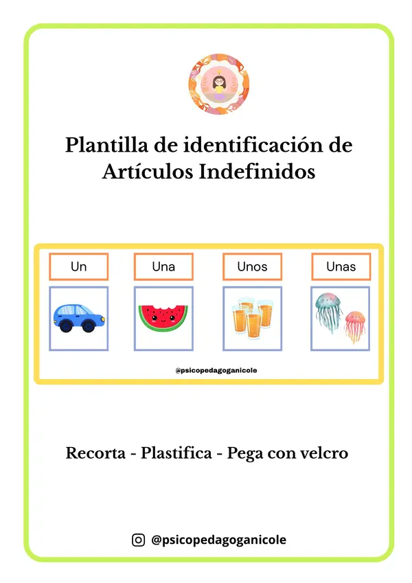 Plantilla de Artículos Indefinidos