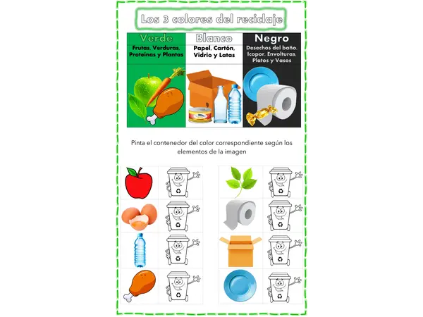 Diviértete aprendiendo los tres contenedores de reciclaje en Word