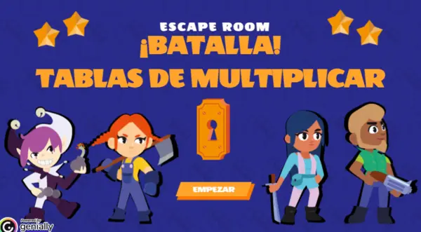 Escape room batalla tablas de multiplicar