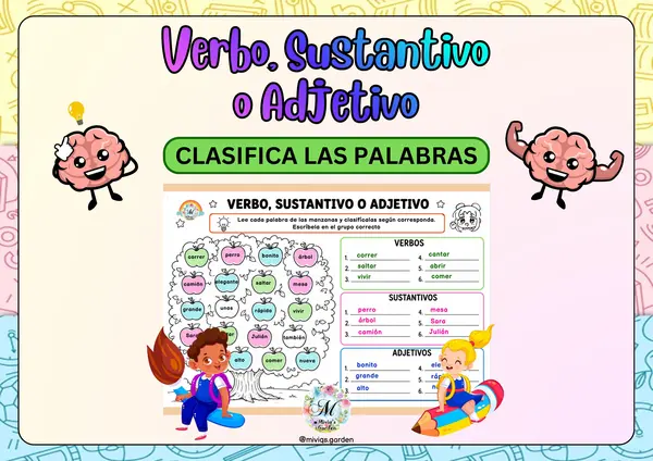 Verbo, Sustantivo o Adjetivo (10 actividades)